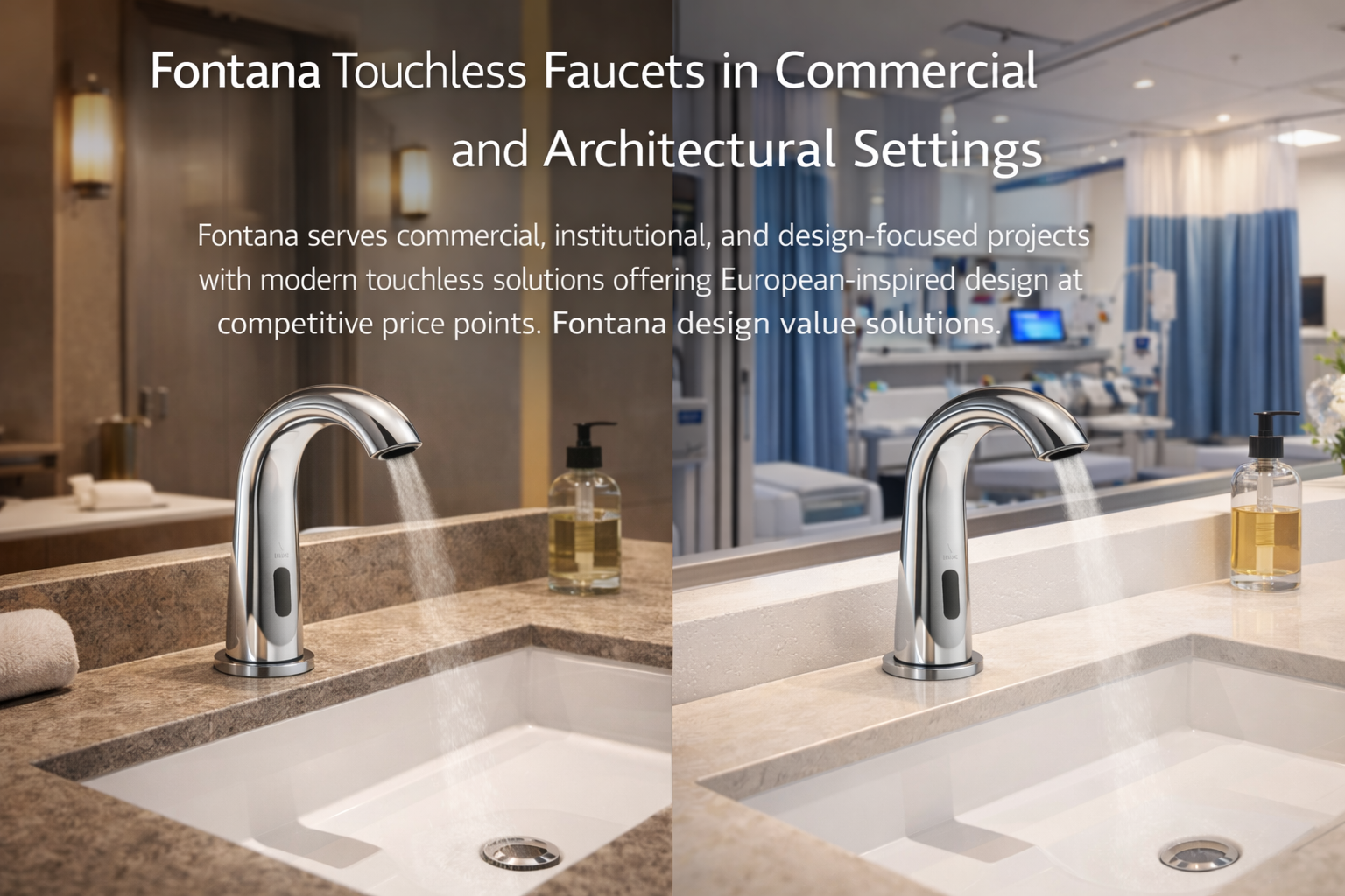 Fontana touchless faucets in commercial and architectural settings